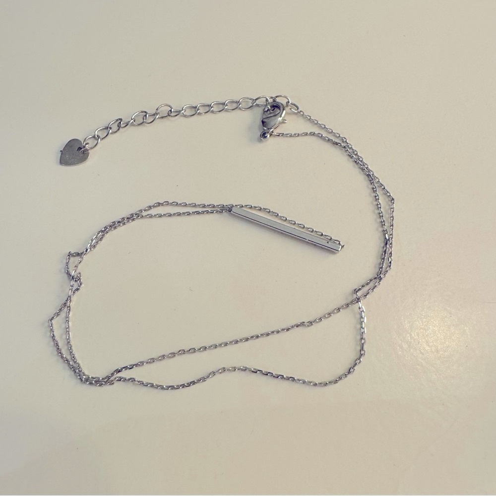 Silver Necklace with Bar Pendant